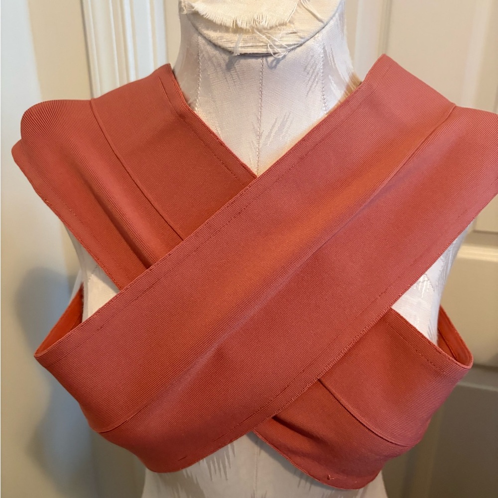 Hervé Léger Herve cropped  Bandage top size M Praline color NWT $145 yummy - Picture 7 of 7